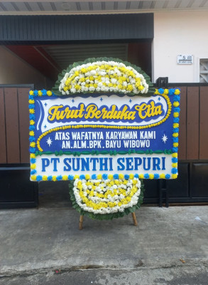 Papan Bunga Duka di Karang Harja